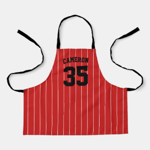 Editierbare Farben Baseball Jersey Streifen Name K Schürze