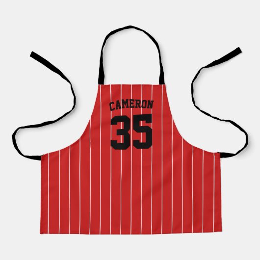 Editierbare Farben Baseball Jersey Streifen Name K Schürze (Vorderseite)
