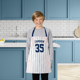 Editierbare Farben Baseball Jersey Streifen Name K Schürze