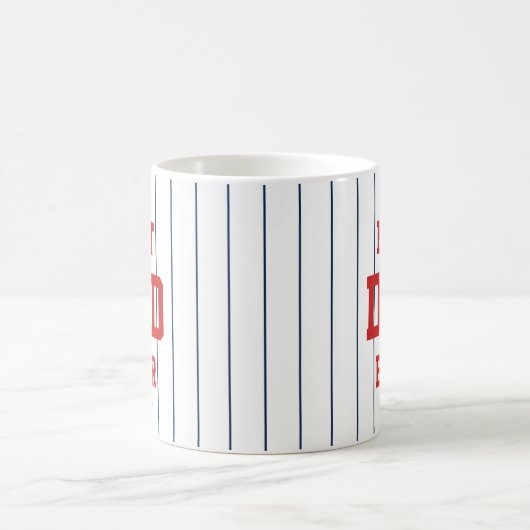 Editierbare Farben Baseball Streifen Bester Vater  Kaffeetasse (Mittel)