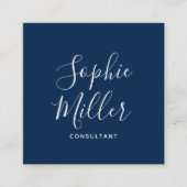 Editierbare Farben Kalligrafie Script Social Media Quadratische Visitenkarte (Vorderseite)