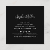 Editierbare Farben Kalligrafie Script Social Media Quadratische Visitenkarte (Rückseite)