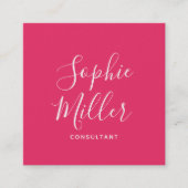 Editierbare Farben Kalligrafie Script Social Media Quadratische Visitenkarte (Vorderseite)
