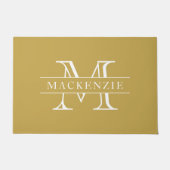 Editierbare Farben Klassischer Grenzname Monogramm Fußmatte (Vorderseite)