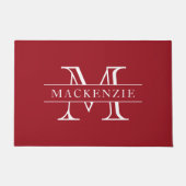 Editierbare Farben Klassischer Grenzname Monogramm Fußmatte (Vorderseite)