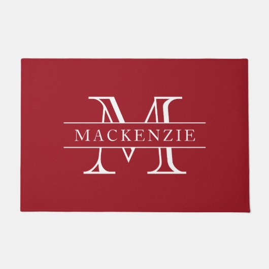 Editierbare Farben Klassischer Grenzname Monogramm Fußmatte (Vorderseite)
