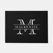 Editierbare Farben Klassischer Grenzname Monogramm Fußmatte (Vorderseite)