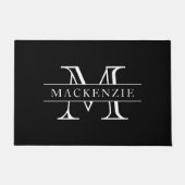 Editierbare Farben Klassischer Grenzname Monogramm Fußmatte (Vorderseite)