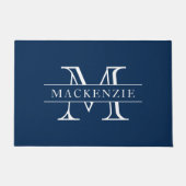 Editierbare Farben Klassischer Grenzname Monogramm Fußmatte (Vorderseite)