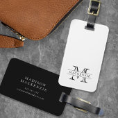 Editierbare Farben Klassischer Grenzname Monogramm Gepäckanhänger