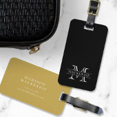 Editierbare Farben Klassischer Grenzname Monogramm Gepäckanhänger