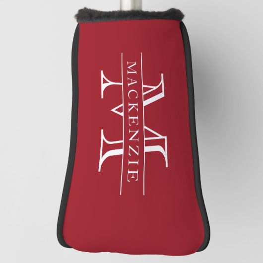 Editierbare Farben Klassischer Grenzname Monogramm Golf Headcover (Rotieren 90)