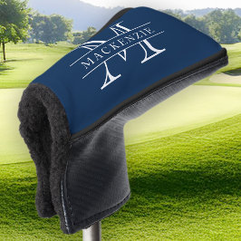 Editierbare Farben Klassischer Grenzname Monogramm Golf Headcover