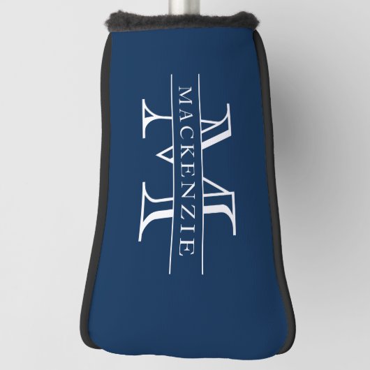Editierbare Farben Klassischer Grenzname Monogramm Golf Headcover (Rotieren 90)