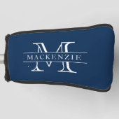 Editierbare Farben Klassischer Grenzname Monogramm Golf Headcover (Vorderseite)