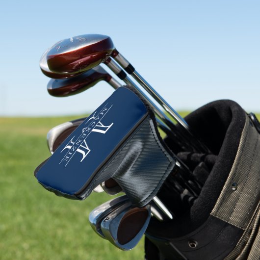 Editierbare Farben Klassischer Grenzname Monogramm Golf Headcover (In Situ)