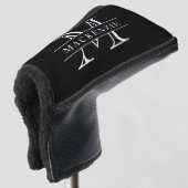 Editierbare Farben Klassischer Grenzname Monogramm Golf Headcover (3/4 Vorderseite)