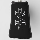 Editierbare Farben Klassischer Grenzname Monogramm Golf Headcover (Rotieren 90)