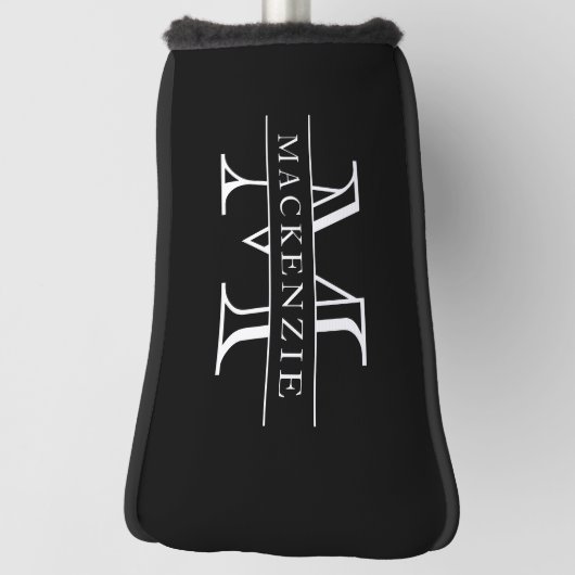 Editierbare Farben Klassischer Grenzname Monogramm Golf Headcover (Rotieren 90)