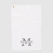 Editierbare Farben Klassischer Grenzname Monogramm Golfhandtuch (Vorderseite)