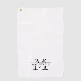 Editierbare Farben Klassischer Grenzname Monogramm Golfhandtuch