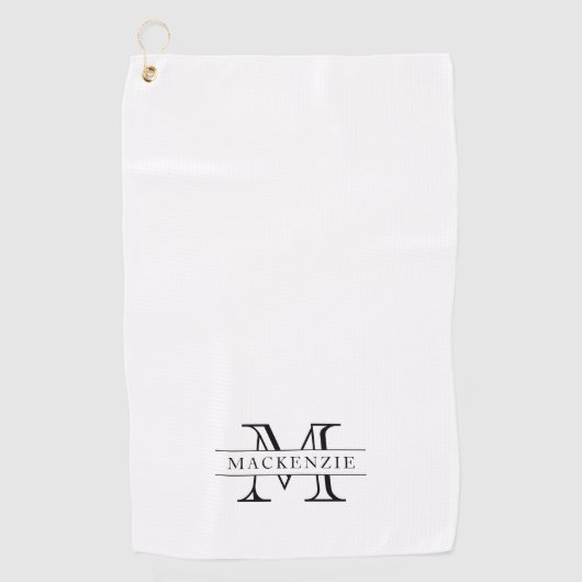 Editierbare Farben Klassischer Grenzname Monogramm Golfhandtuch (Vorderseite)
