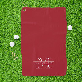 Editierbare Farben Klassischer Grenzname Monogramm Golfhandtuch