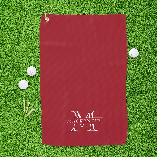 Editierbare Farben Klassischer Grenzname Monogramm Golfhandtuch