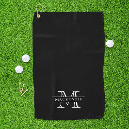 Editierbare Farben Klassischer Grenzname Monogramm Golfhandtuch