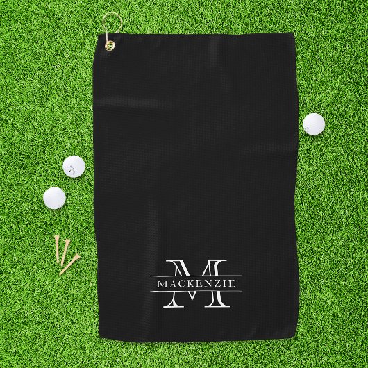 Editierbare Farben Klassischer Grenzname Monogramm Golfhandtuch