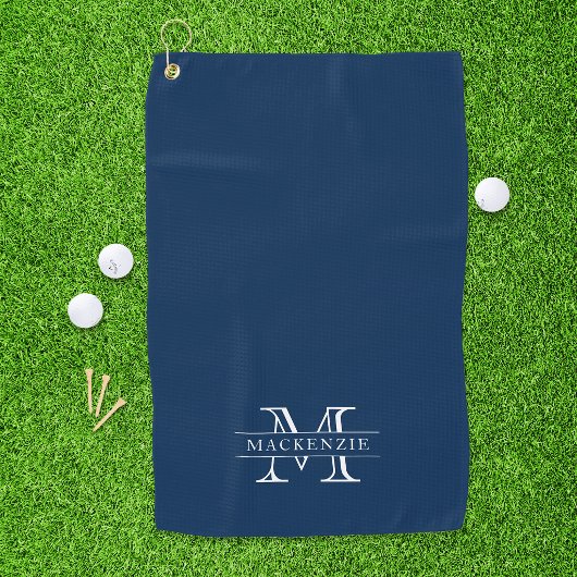Editierbare Farben Klassischer Grenzname Monogramm Golfhandtuch