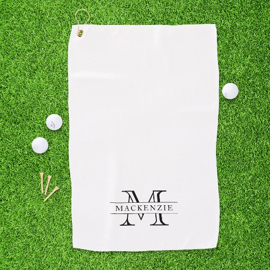 Editierbare Farben Klassischer Grenzname Monogramm Golfhandtuch
