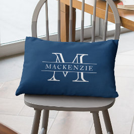 Editierbare Farben Klassischer Grenzname Monogramm Lendenkissen