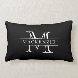 Editierbare Farben Klassischer Grenzname Monogramm Lendenkissen