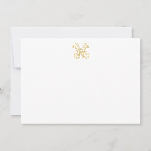 EDITIERBARE FARBEN KW Monogramm WK Monogramm Karte (Vorderseite)