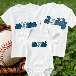 Editierbare Farben Mama Liebe Baseball Matching Mi T-Shirt