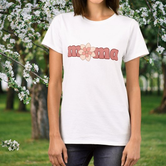 Editierbare Farben Mama mit Blume Match Mini T-Shirt