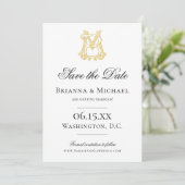 EDITIERBARE FARBEN MB Monogramm BM Monogramm Save The Date (Stehend Vorderseite)