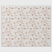 Editierbare Farben Rosa Weihnachtszeit Dackel mit  Geschenkpapier (Flach)