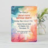 Editierbare farbenfrohe Flammen Einladung (Stehend Vorderseite)