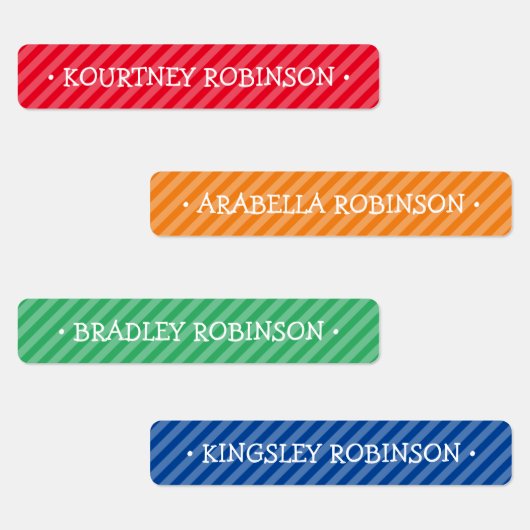 Editierbare farbenfrohe Schulkinder Name Etiketten (Gruppe)