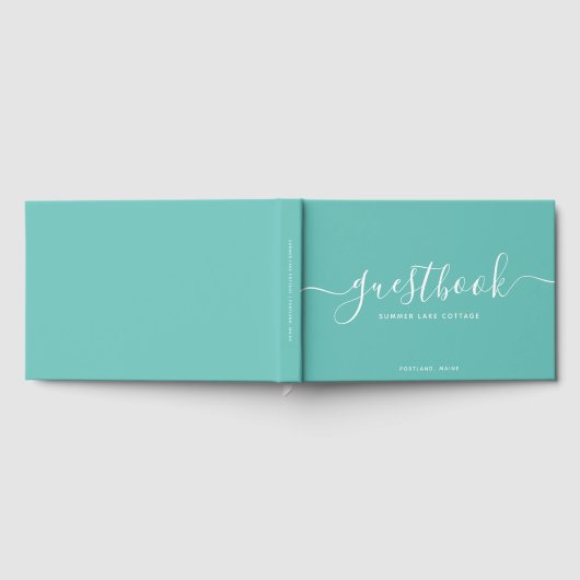 Editierbare Farbkalligrafie Urlaub Zuhause oder Mi Gästebuch (Voll)