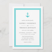 Editierbare Farbkronen und weiße Streifen Hochzeit Einladung (Vorderseite)