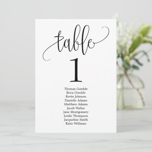 Editierbare Farbliche Farbige Calligrafy-Sitzkarte Menükarte (Stehend Vorderseite)