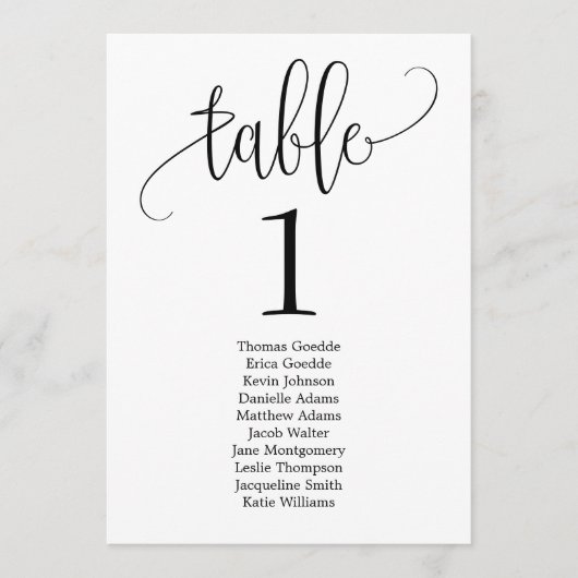 Editierbare Farbliche Farbige Calligrafy-Sitzkarte Menükarte (Vorderseite)