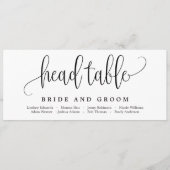 Editierbare Farbschöne kalligraphische Sitzkarte Menükarte (Vorderseite)