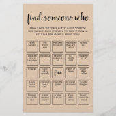 Editierbare Finde jemanden, der Bingo-Spiel spiele (Vorderseite)