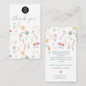 Editierbare florale niedliche Illustration danke Visitenkarte (Vorne/Hinten)
