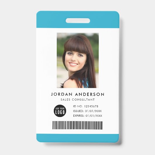 Editierbare Foto-ID für das Logo hinzufügen Strich Ausweis (Vorderseite)