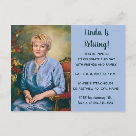 Editierbare Foto-Renten-Party Einladung (Vorderseite)